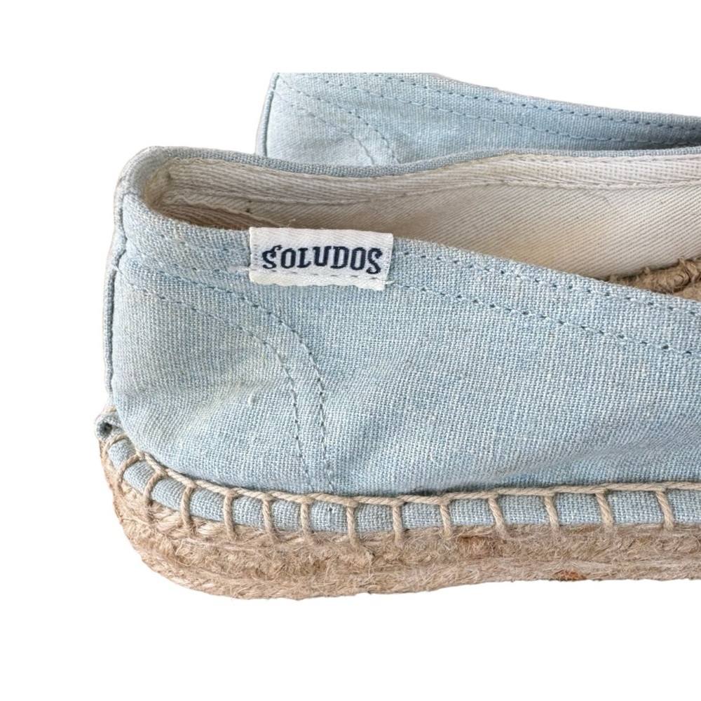 Soludos Light Blue Lemon Embroidered Loafers - Picture 6 of 9